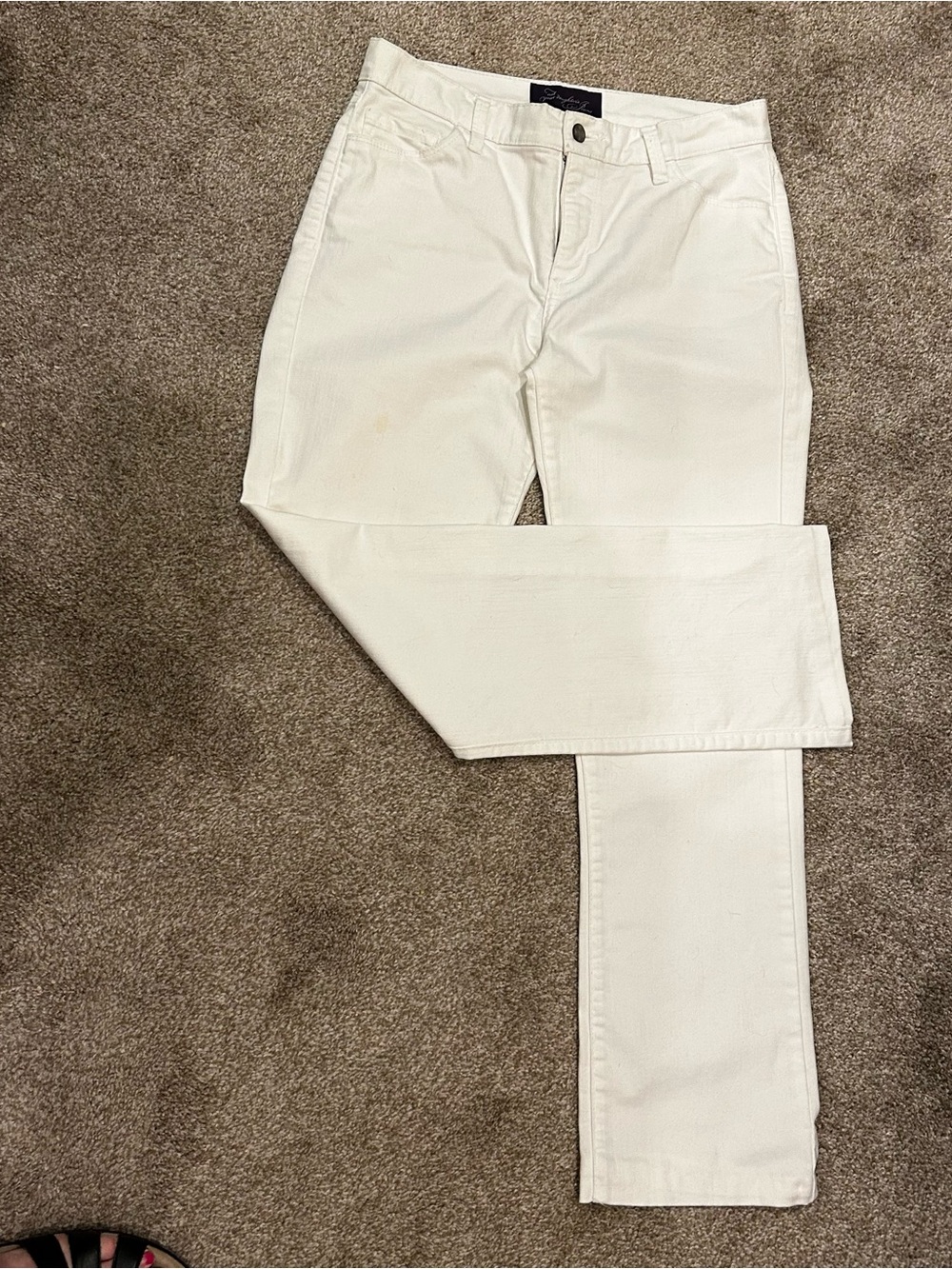 NYDJ White High-Rise Jeans Rhinestone pockets size 4